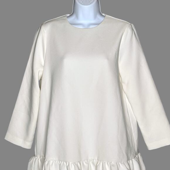 Tuckernuck M Oversized Avon Ruffle Hem Mini Dress White A Line Party *flaw - Picture 5 of 12